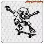 Pegatina Skater Skull de Vinilo para Skateboard