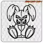 Evil Bunny Aufkleber für Motorrad und Café Racer