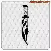 Horror cinema mask and knife sticker