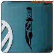 Pegatina de cine de terror con máscara y cuchillo