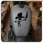 Pirate and skull motorcycle sticker