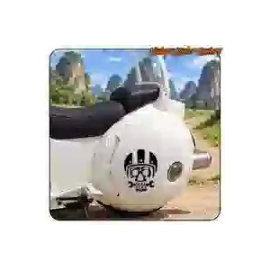 Pegatina HELMET SKULL café racer