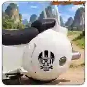 HELMET SKULL Café-Racer-Aufkleber