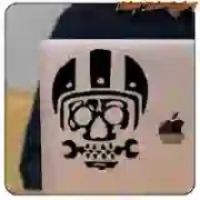 Pegatina HELMET SKULL café racer