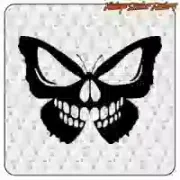 Pegatina mariposa y calavera Custom Culture