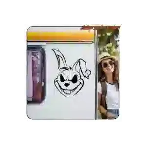 Autocollant MAD BUNNY tattoo pour moto