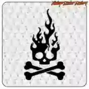 Skull Flame sticker for café racer motorbikes