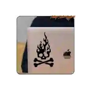 Skull Flame sticker for café racer motorbikes