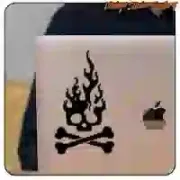 Skull Flame sticker for café racer motorbikes