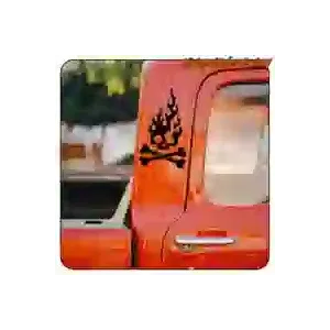 Autocollant Skull Flame pour moto café racer