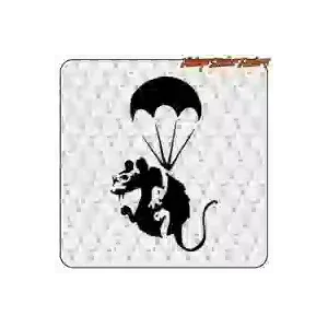 Pegatina PARACHUTE RAT BANKSY. Comprar pegatinas.