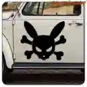 Bunny-Skull-Motorradaufkleber | Tattoo