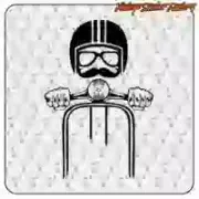 Vespa-Moustache-Aufkleber aus Schneidevinyl