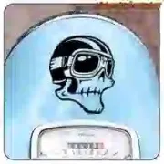 Sticker CAFE RACER HELMET SKULL