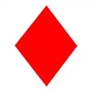 As-de-diamante-Design in Rautenform auf weißem Hintergrund
