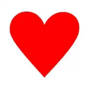 As de corazones rouge sur fond blanc