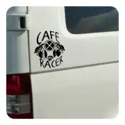 Café Racer sticker applied to the side of a white van