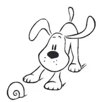 Sticker perro caracol