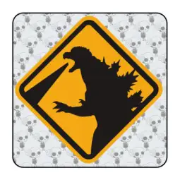 Autocollant Caution Godzilla 2