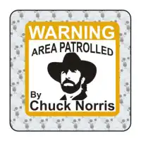 Sticker warning chuck norris 2