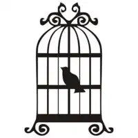 Sticker pajaro enjaulado old school tattoo