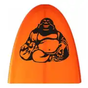 Autocollant Bouddha noir appliqué sur une surface orange