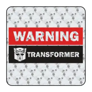 Pegatina WARNING TRANSFORMER. Pegatinas freaks, pegatinas frikis.
