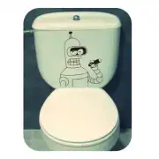 Vinilo de Bender aplicado sobre la tapa blanca de un inodoro