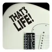 THAT’S LIFE!-Aufkleber auf einer hellen E-Gitarre