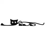 Silueta negra de un gato alargado con la cola extendida y gafas integradas