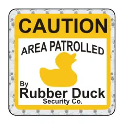 Autocollant precaucion pato de goma 2