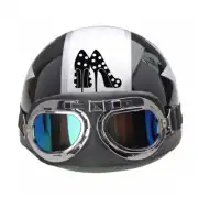 Autocollant noir de chaussures à talons hauts à pois, appliqué sur un casque avec lunettes