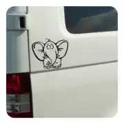 Pegatina de elefante aplicada en la puerta lateral de una furgoneta