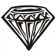 Design diamant noir découpé avec détails géométriques intérieurs