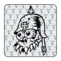 Sticker calavera cruz de malta 2