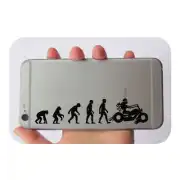 Black biker evolution sticker applied to a mobile phone case