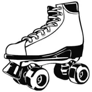 Motif noir et blanc représentant un patin à roulettes à quatre roues