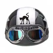 Black silhouette of a cat with claws placed on the central bridge of aviator sunglasses