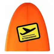 Vinilo amarillo KITEBOARDING aplicado sobre una tabla naranja