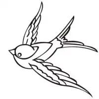 Autocollant golondrina old school 2