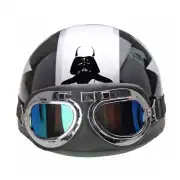 Darth Vader silhouette applied to the front of a helmet with goggles