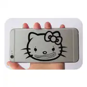 Kitty-Clown-Design in Schwarz auf der Rückseite eines Mobiltelefons
