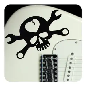 Sticker calavera herramientas