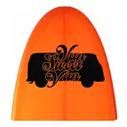 VAN SWEET VAN sticker applied to an orange surface