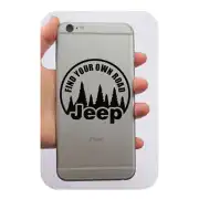 Black sticker placed on the back of a mobile phone