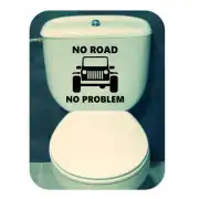 Pegatina No Road No Problem - Jeep. Vinilo de alta calidad, soporta perfectamente la intemperie, apto incluso para náutica. Péga