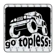 Pegatina Go Topless - Jeep. Vinilo de alta calidad, soporta perfectamente la intemperie, apto incluso para náutica. Pégala donde