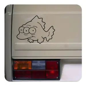 Pegatina Pez Simpsons. Vinilo de alta calidad, soporta perfectamente la intemperie, apto incluso para náutica. Pégala donde quie