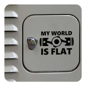 Pegatina My World Is Flat. Vinilo de alta calidad, soporta perfectamente la intemperie, apto incluso para náutica. Pégala donde 