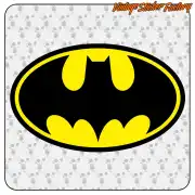 Pegatina Batman negra y amarilla con el símbolo del murciélago